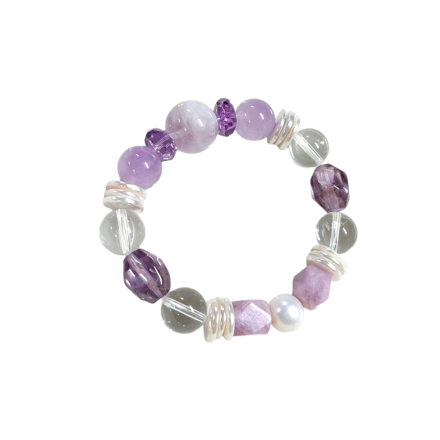 MOJOGRAY Purple Mist Cherry • Multi-Gem Energy Crystal Bracelet